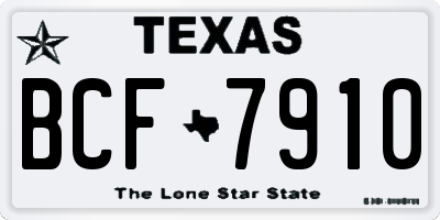 TX license plate BCF7910