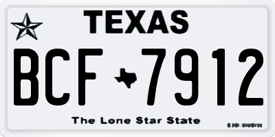 TX license plate BCF7912