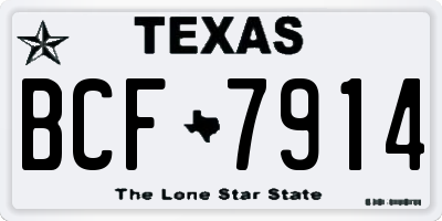 TX license plate BCF7914