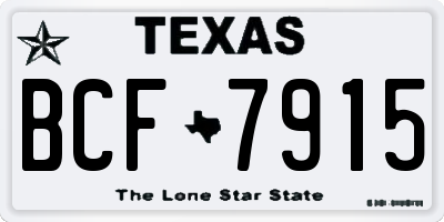 TX license plate BCF7915