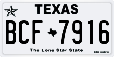 TX license plate BCF7916