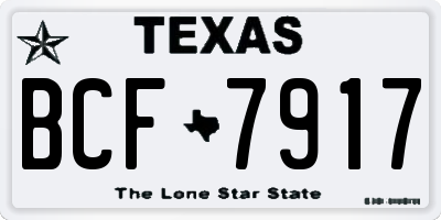 TX license plate BCF7917