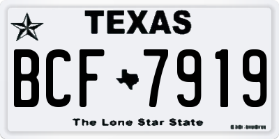 TX license plate BCF7919