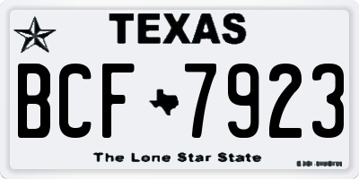 TX license plate BCF7923