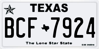 TX license plate BCF7924