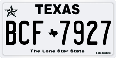 TX license plate BCF7927