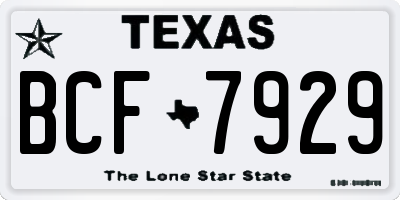 TX license plate BCF7929