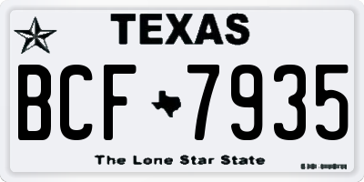 TX license plate BCF7935