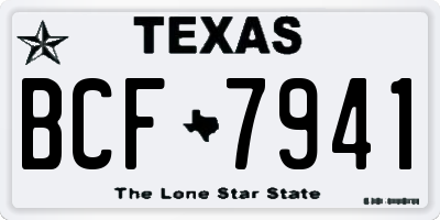 TX license plate BCF7941