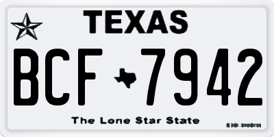 TX license plate BCF7942