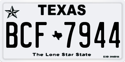 TX license plate BCF7944