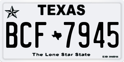 TX license plate BCF7945