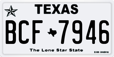 TX license plate BCF7946