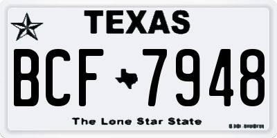 TX license plate BCF7948