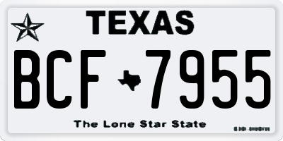 TX license plate BCF7955