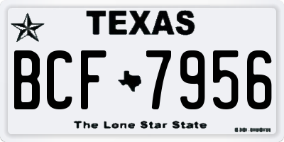 TX license plate BCF7956