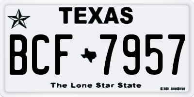 TX license plate BCF7957