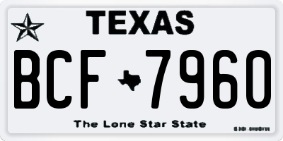 TX license plate BCF7960