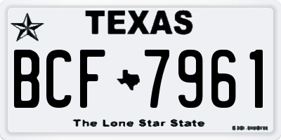TX license plate BCF7961