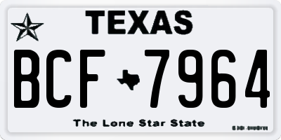 TX license plate BCF7964