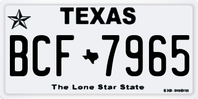 TX license plate BCF7965