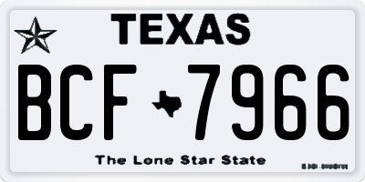 TX license plate BCF7966