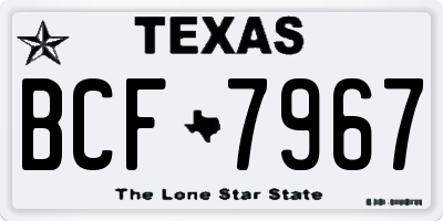 TX license plate BCF7967