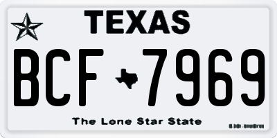 TX license plate BCF7969