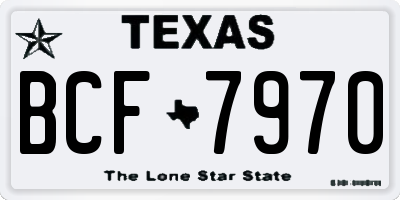 TX license plate BCF7970