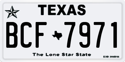 TX license plate BCF7971