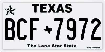 TX license plate BCF7972