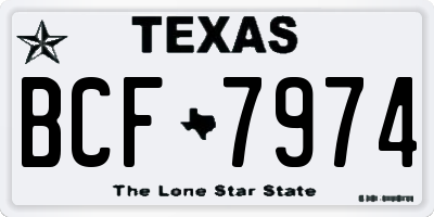 TX license plate BCF7974