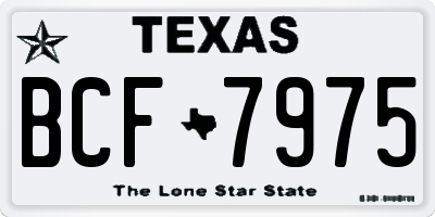 TX license plate BCF7975