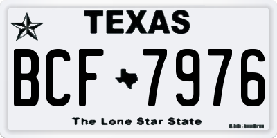 TX license plate BCF7976