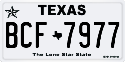 TX license plate BCF7977