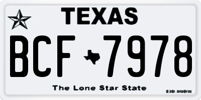 TX license plate BCF7978