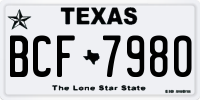 TX license plate BCF7980
