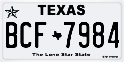 TX license plate BCF7984