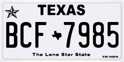 TX license plate BCF7985