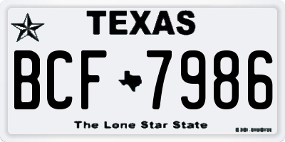 TX license plate BCF7986