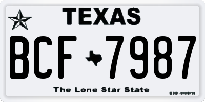 TX license plate BCF7987