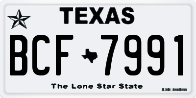 TX license plate BCF7991