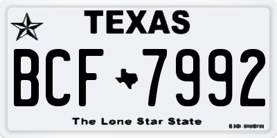 TX license plate BCF7992