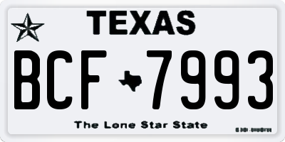 TX license plate BCF7993