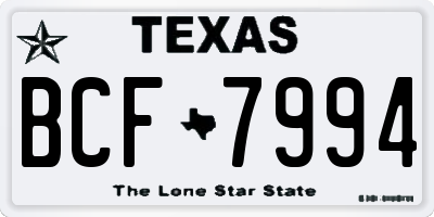 TX license plate BCF7994
