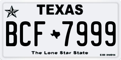 TX license plate BCF7999