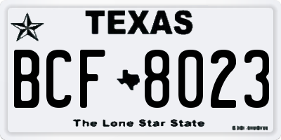 TX license plate BCF8023