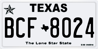 TX license plate BCF8024