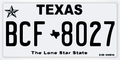 TX license plate BCF8027