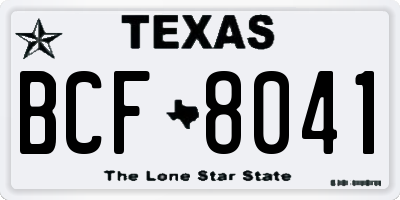 TX license plate BCF8041